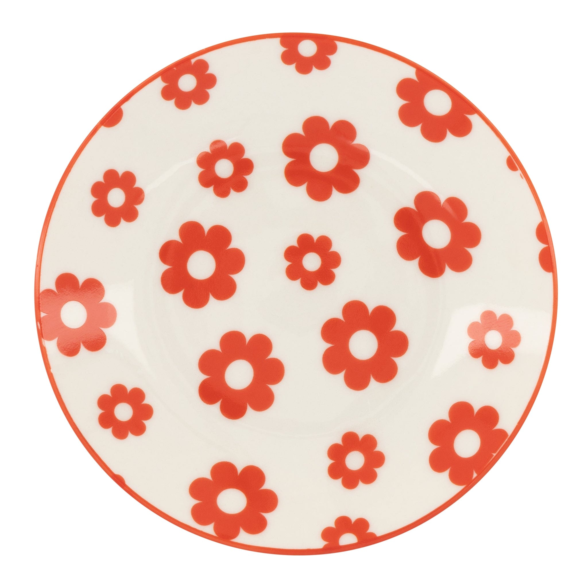 New Bone China Printed 12cm Plate - Red Flowers 6926101889709 only5pounds-com