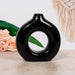 Nordic Ceramic Donut Vase - 18cm Black 5010792484167 only5pounds-com