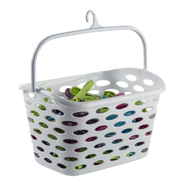 Peg Basket with Hook - White 8414926493198 only5pounds-com