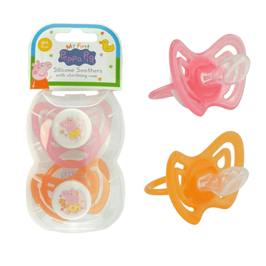 Peppa Pig My First Soothers With Sterilising Case - 2pk 5060695124424 only5pounds-com