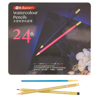 Profesional Superior Watercolour Pencils - 24pcs 5056150245063 only5pounds-com