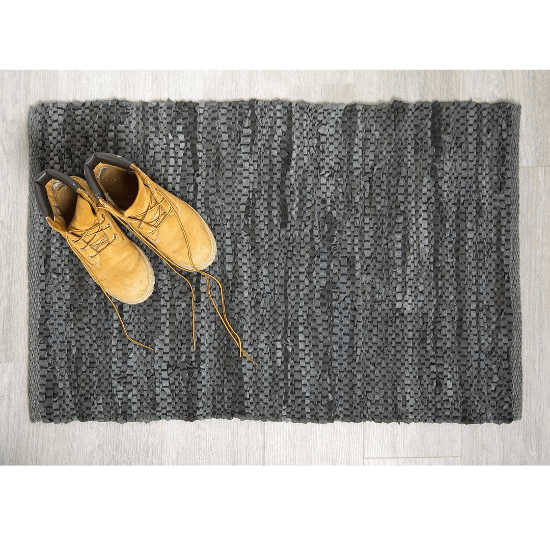 Recycled Leather Carpet - Sand or Grey - 60 x 90cm only5pounds-com