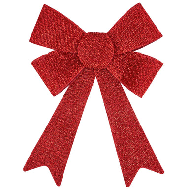 Red Tinsel Bow - 22 x 32 x 7cm 5050565313362 only5pounds-com