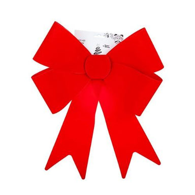 Red Velvet Tinsel Bow - 37 x 49 x 11.5cm 5050565313768