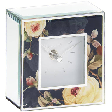 Rose Blossom Glass Clock - 14cm 5010792444598 only5pounds-com