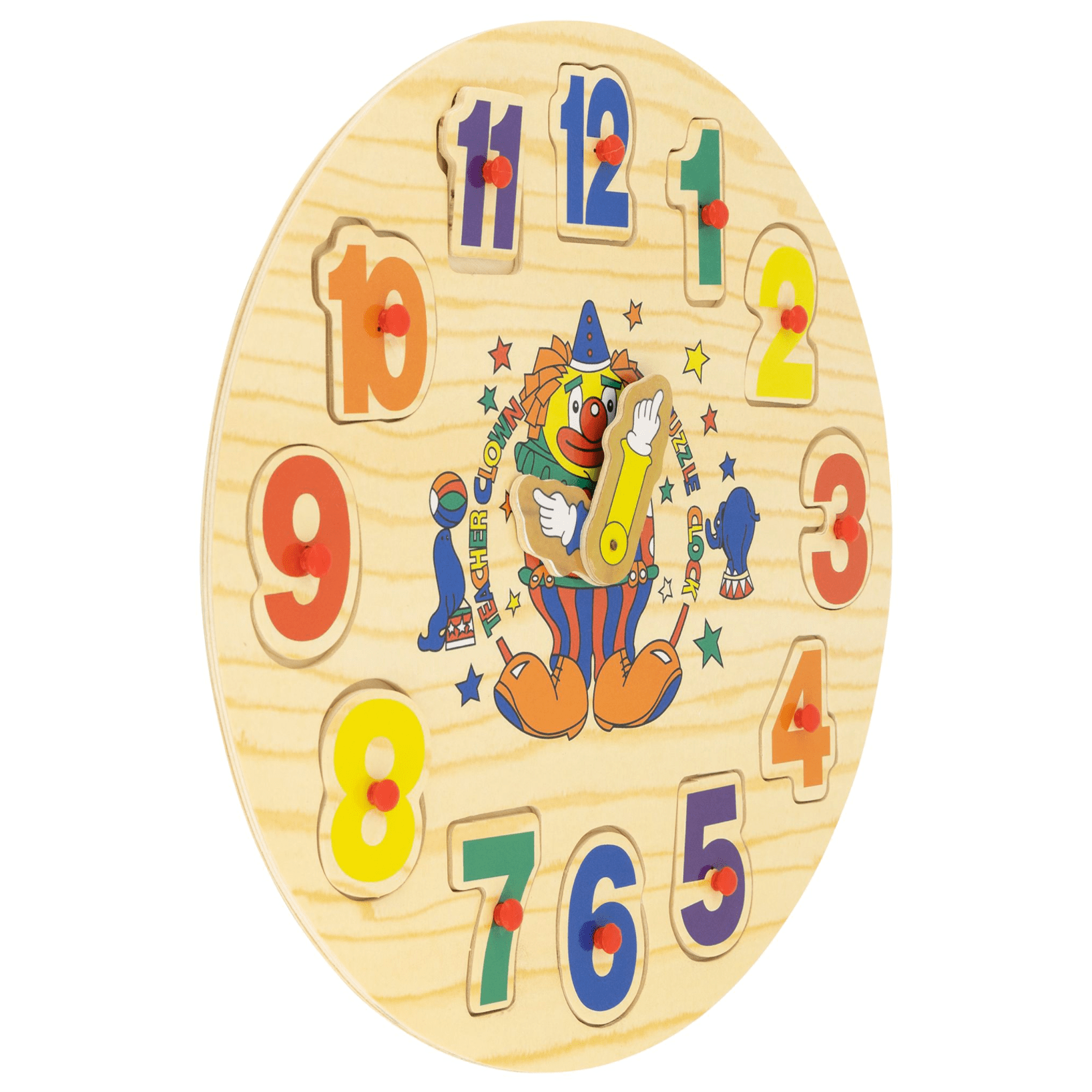 Round Wooden Clock Puzzle Toy - 30cm 5060269266321 only5pounds-com