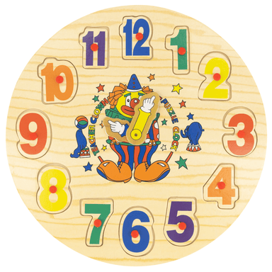 Round Wooden Clock Puzzle Toy - 30cm 5060269266321 only5pounds-com