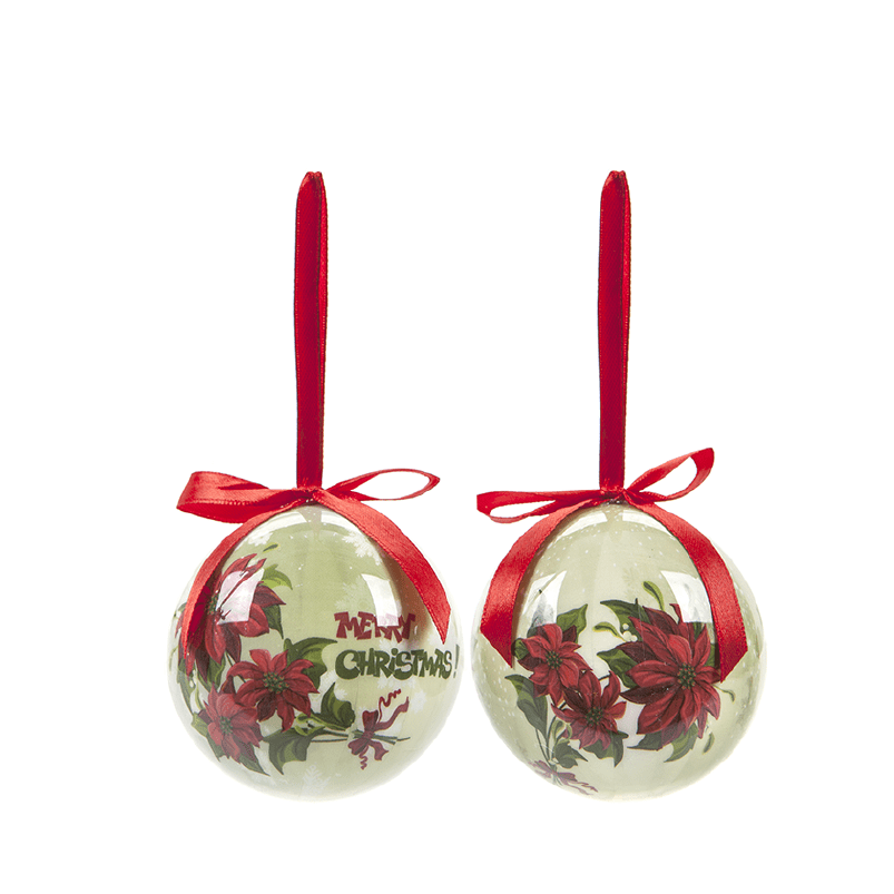 Set of 6 Baubles - Poinsettia 5050565250148 only5pounds-com