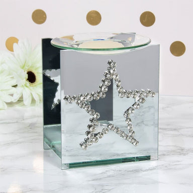 Silver Crystal Star Wax/Oil Warmer 5010792469164 only5pounds-com