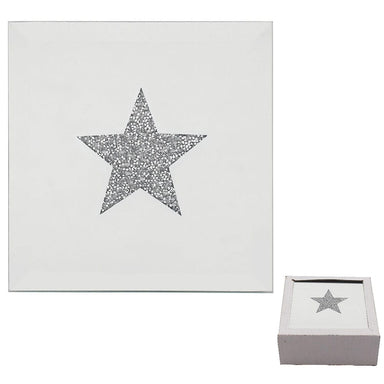 Silver Mirrored Star Coasters - Set of 4 5010792471143 only5pounds-com