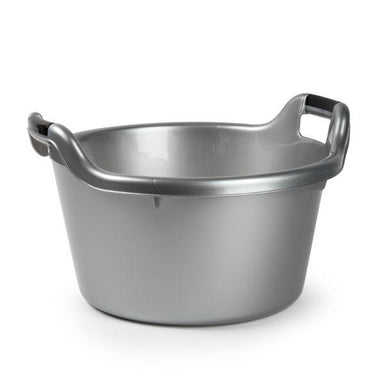 Silver Round Tub With Handles - 17L 8414926394693