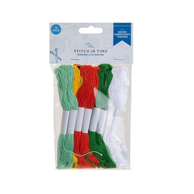Skeins Embroidery Threads - 'Primary' Pack of 12 5050565533838 only5pounds-com