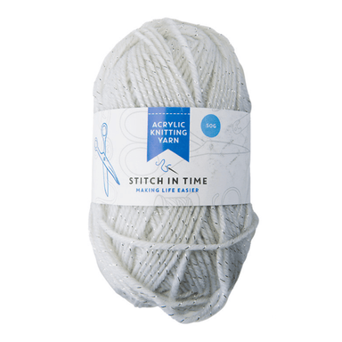 Sparkle Grey Acrylic Knitting Yarn - 50g 5050565579096 only5pounds-com