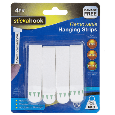 Stickahook Removable Picture Strips - Pack of 4 5050565395412 only5pounds-com