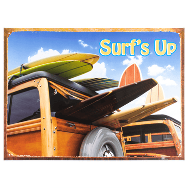 Surfs Up Metal Plaque - 30 x 41cm only5pounds-com