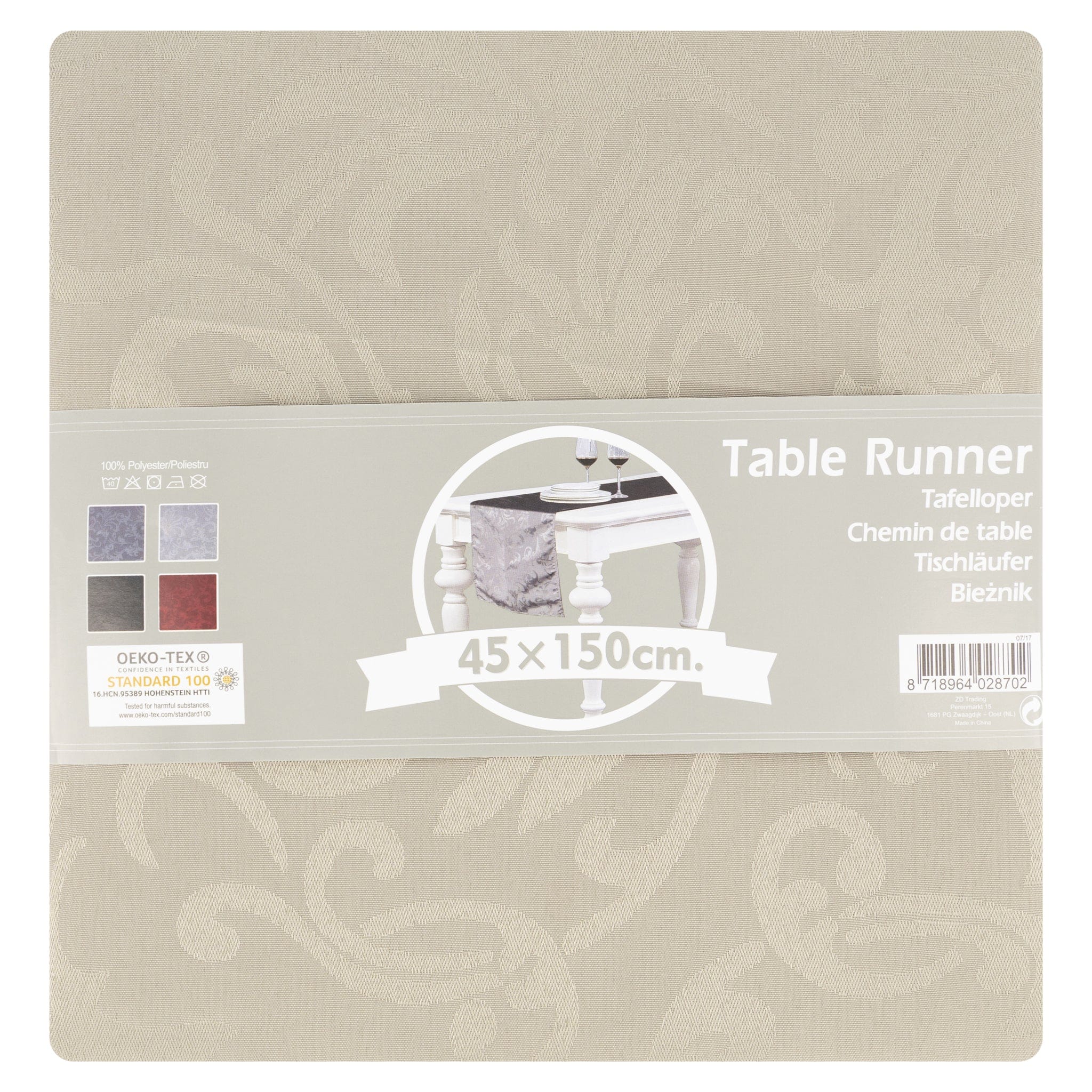 Table Runner Silver 45x150cm  *5* 8718964028702 only5pounds-com