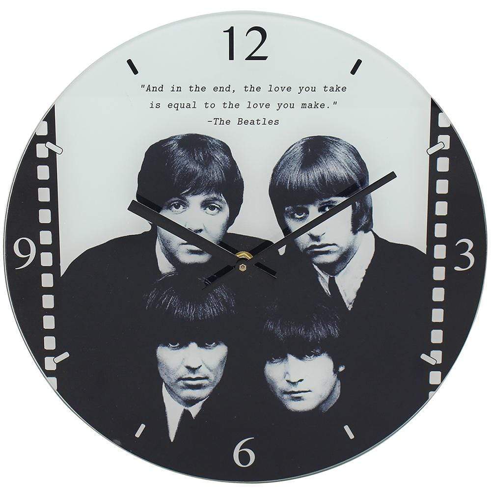 The Beatles Glass Clock - 30cm 5010792458625 only5pounds-com