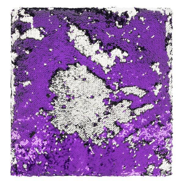 Two Tone Sequin Magic Cushion - 45cm Purple/Silver 5050565286567 only5pounds-com