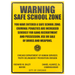 Warning School Zone Metal Plaque - 30 x 41cm only5pounds-com