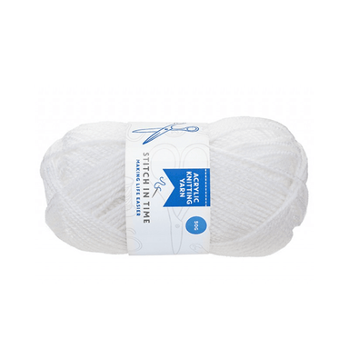 White Acrylic Knitting Yarn - 50g 5050565533470 only5pounds-com