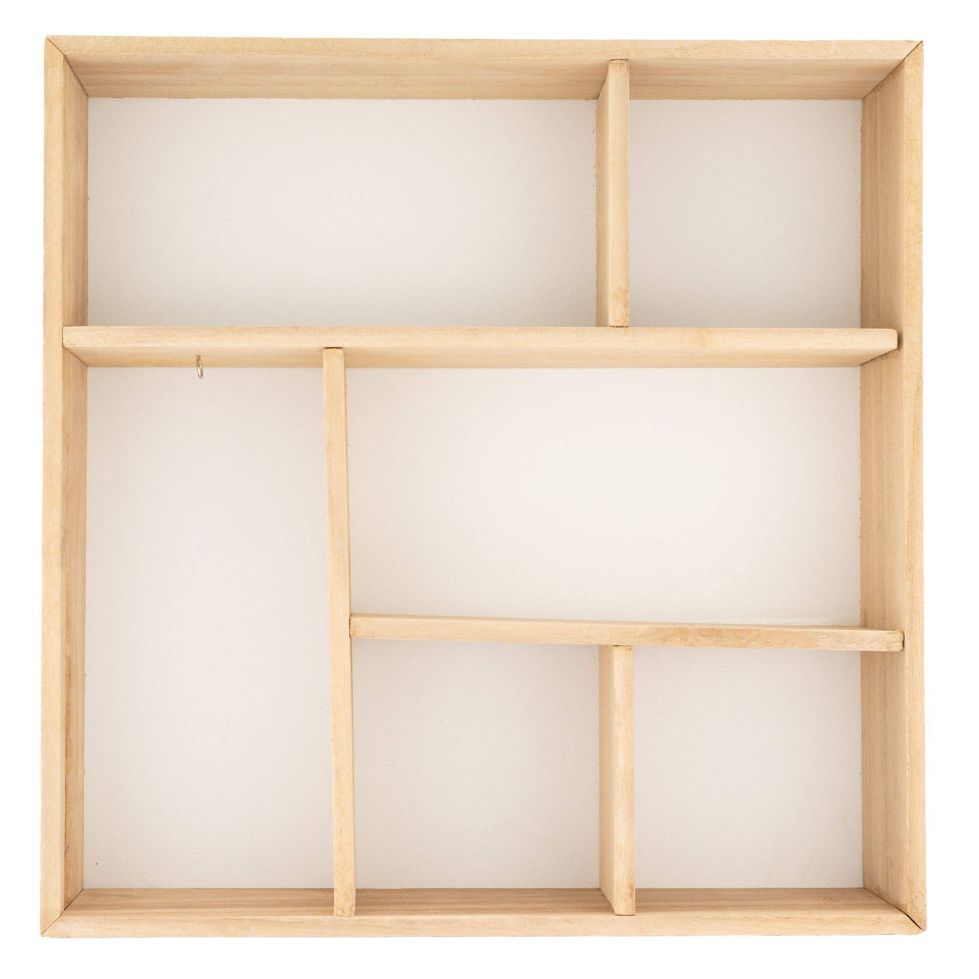 White Wooden Display Unit - 35 x 35 x 7cm only5pounds-com
