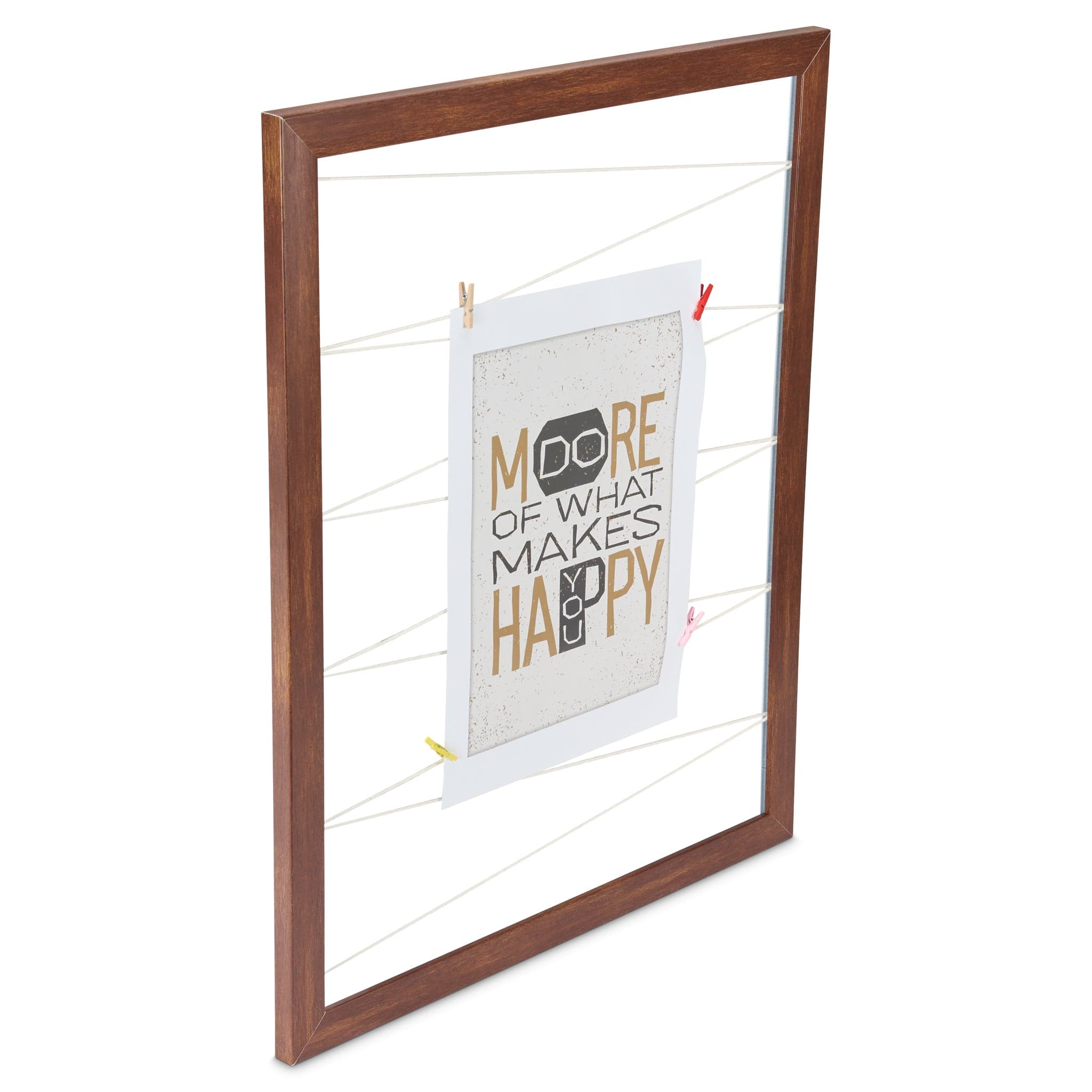 Wooden Memories Picture Frame With Pegs - Brown 5901554533943 only5pounds-com