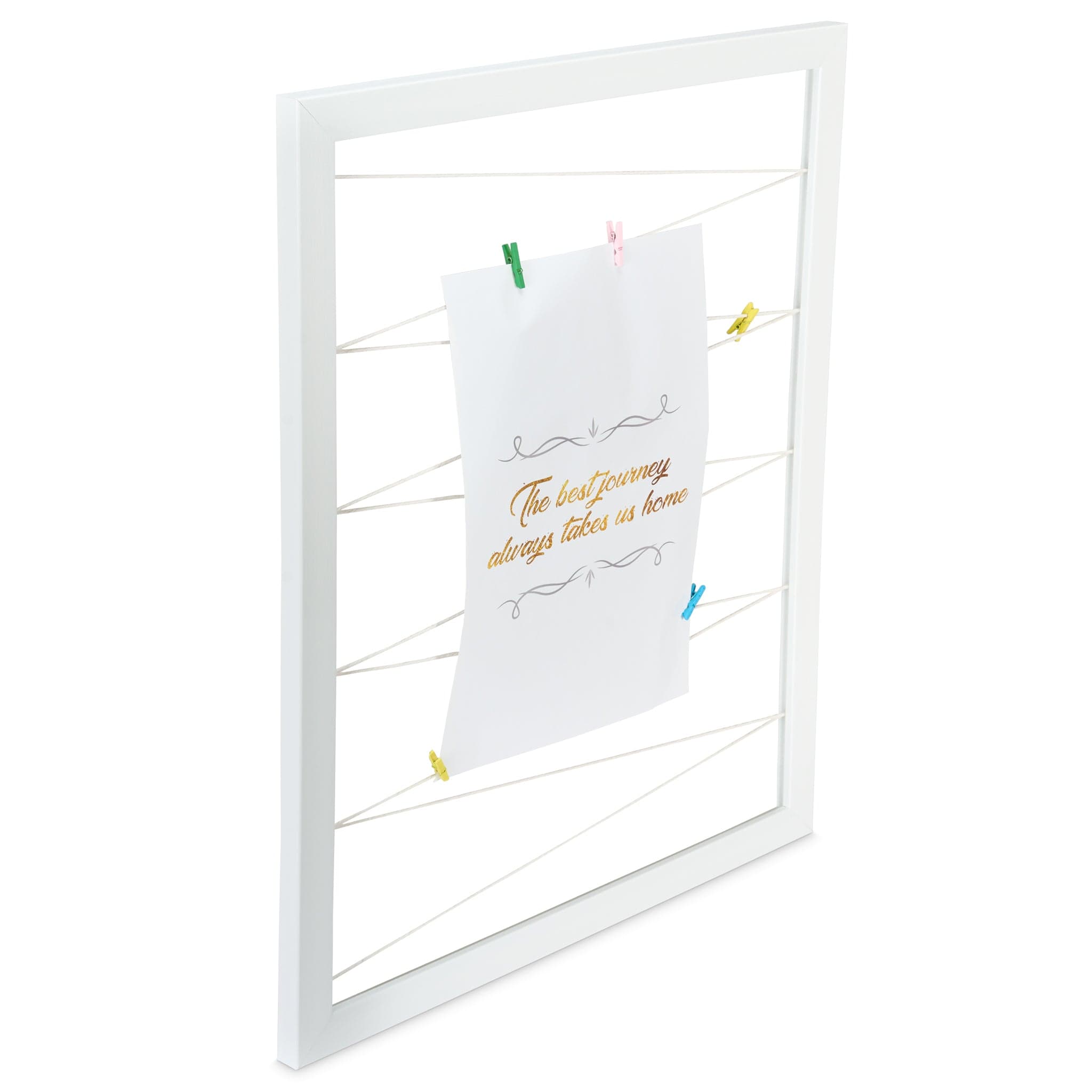 Wooden Memories Picture Frame With Pegs - White 5901554533943 only5pounds-com