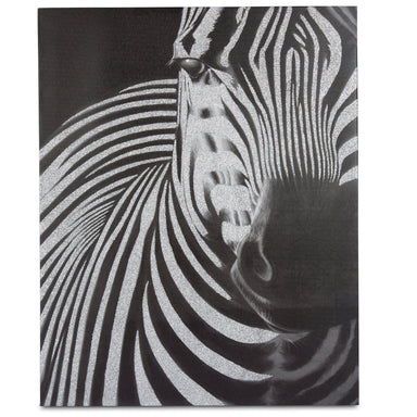 Zebra Glitter Art Print Canvas - 40 x 50cm 8713283610041 only5pounds-com